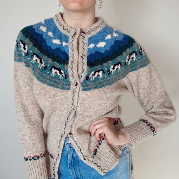 SOLD OUT Vintage Super Exclusive Orvis Cow Wool Sweater - Picture 3 of 6